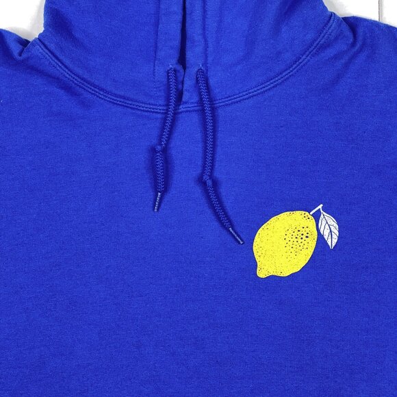 A. Lab Zumiez Always Sour Lemon Cropped Fleece Hoodie Graphic Lemoncello Size XL - Picture 5 of 5
